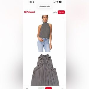 Ramy Brook Jacqueline Top Cement Grey Size Medium NEW NWT